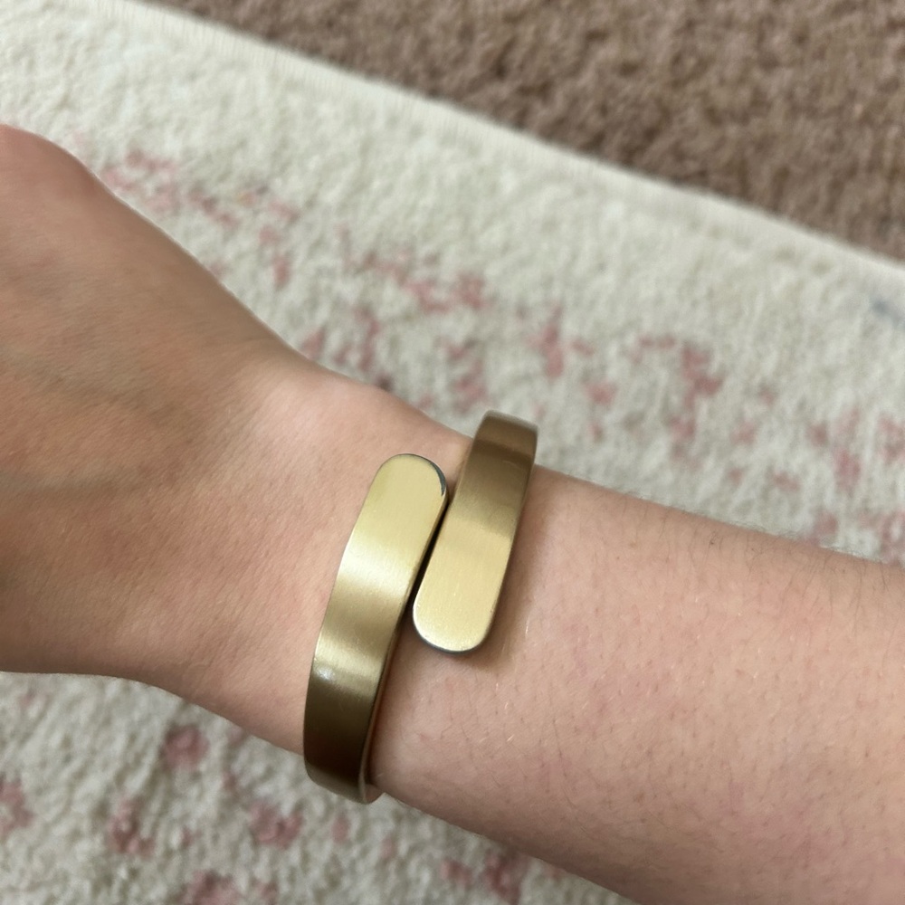 Jon Richards Gold Tone Satin Open Hinge Bangle